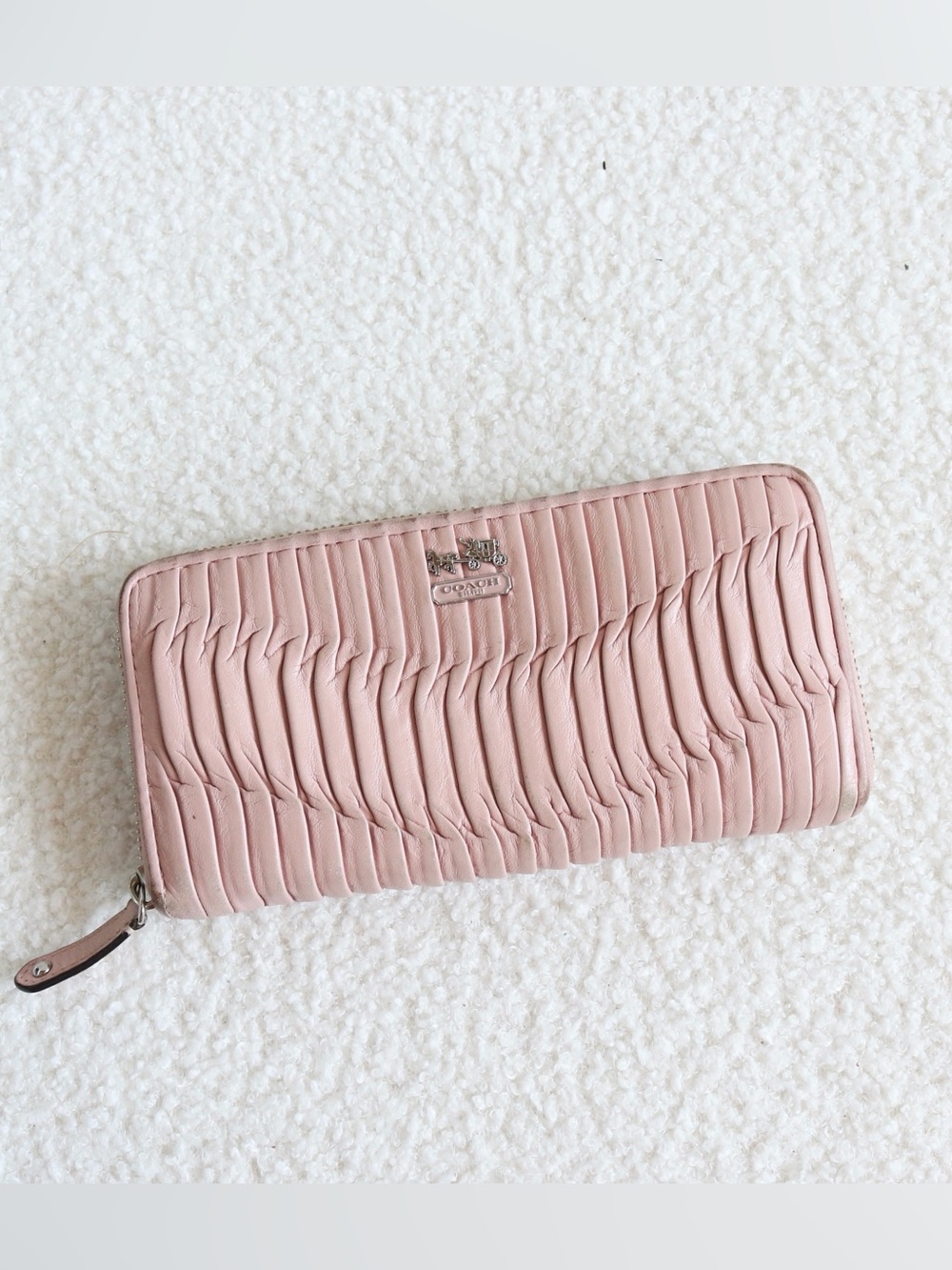 Coach Madison Gathered Leather Wallet Blush Pink